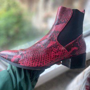 Red Ankle Boots - Anthropologie